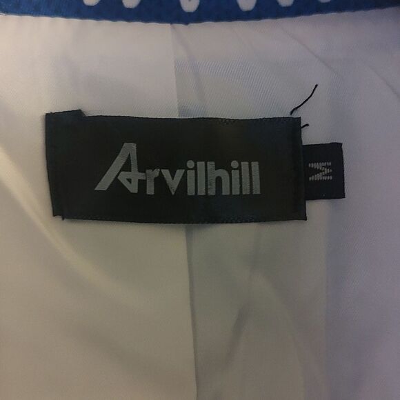 Arvihill blue white snowflake snowman crazy christmas party blazer Sz M NWOT - Picture 5 of 6